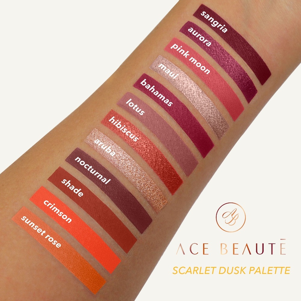 NEW Ace Beaute Scarlet dusk eyeshadow palette - Picture 3 of 7